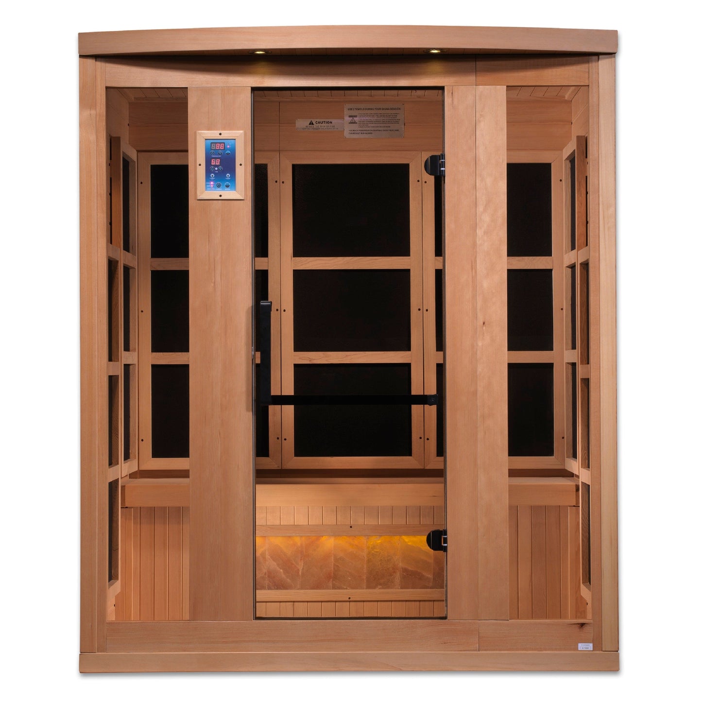 Golden Designs GDI-8030-H3 *New 2023 Collection* Golden Designs "Hotel Edition" 3-Person Infrared Sauna - Near Zero EMF with Himalayan Salt Bar