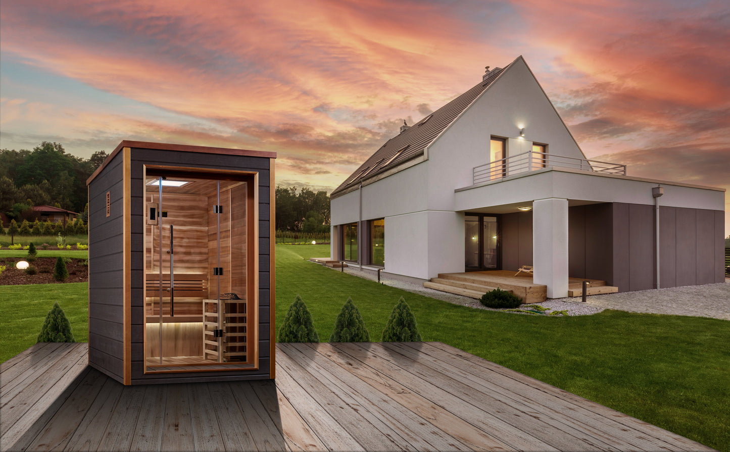 Golden Designs GDI-8202-01 Golden Designs "Narvik" 2-Person Outdoor-Indoor Traditional Sauna