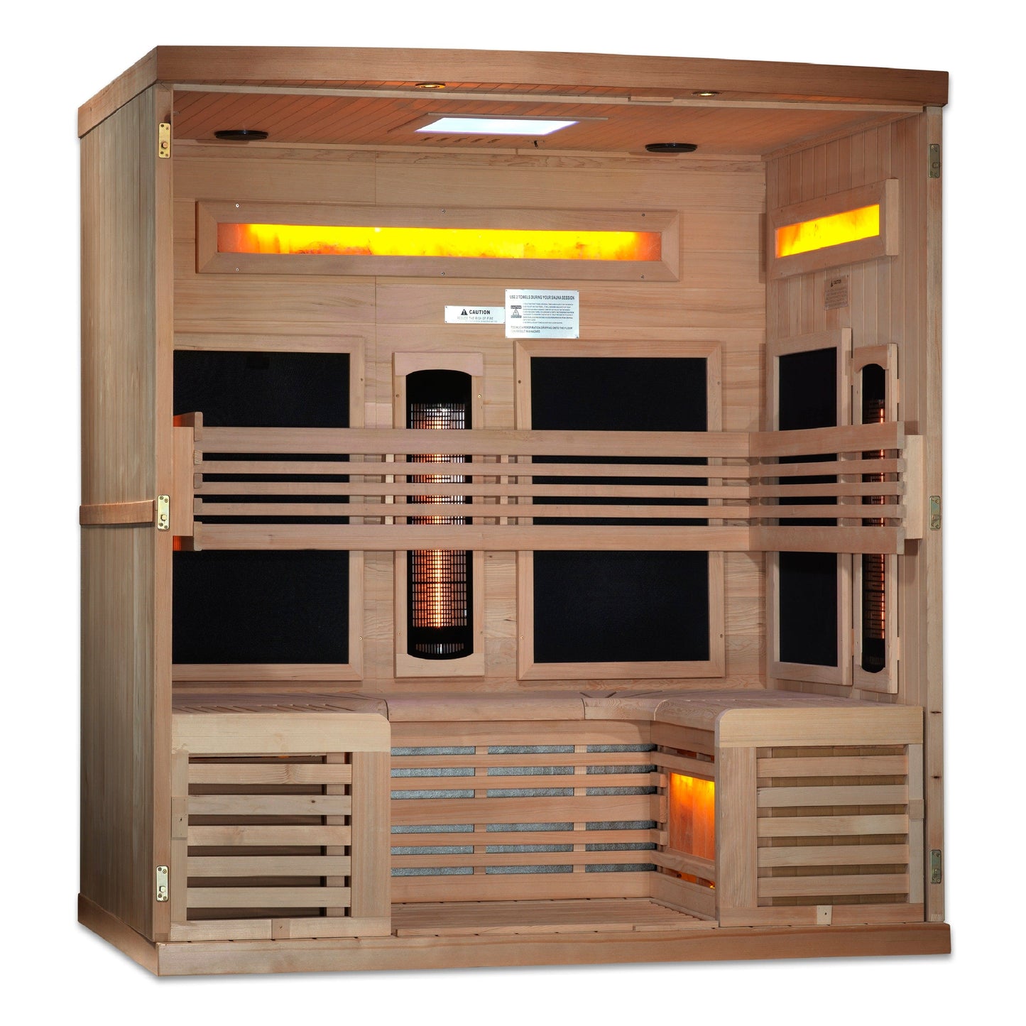 Golden Designs GDI-8260-01 *New 2023 Collection* Golden Designs "Reserve Edition" 6-Person Full Spectrum Sauna - with Himalayan Salt Bar