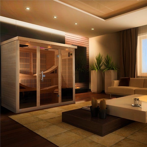 Golden Designs Sauna GDI-6996-01 Golden Designs "Monaco Elite" 6-person PureTech™ Near Zero Far Infrared Sauna Canadian Hemlock