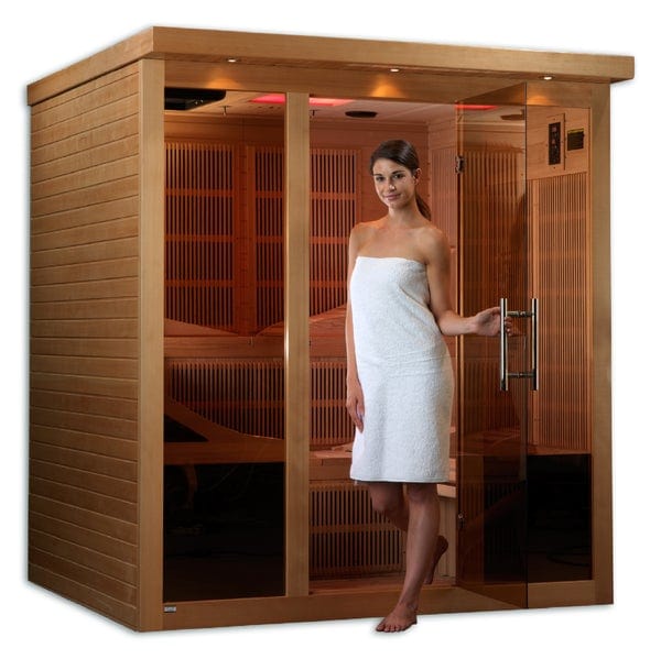 Golden Designs Sauna GDI-6996-01 Golden Designs "Monaco Elite" 6-person PureTech™ Near Zero Far Infrared Sauna Canadian Hemlock