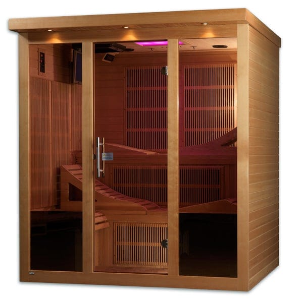 Golden Designs Sauna GDI-6996-01 Golden Designs "Monaco Elite" 6-person PureTech™ Near Zero Far Infrared Sauna Canadian Hemlock