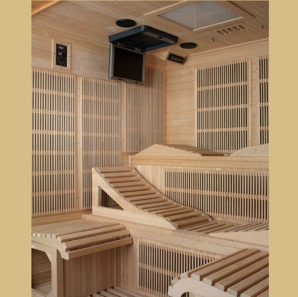 Golden Designs Sauna GDI-6996-01 Golden Designs "Monaco Elite" 6-person PureTech™ Near Zero Far Infrared Sauna Canadian Hemlock