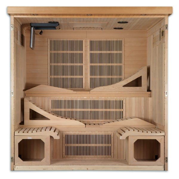 Golden Designs Sauna GDI-6996-01 Golden Designs "Monaco Elite" 6-person PureTech™ Near Zero Far Infrared Sauna Canadian Hemlock