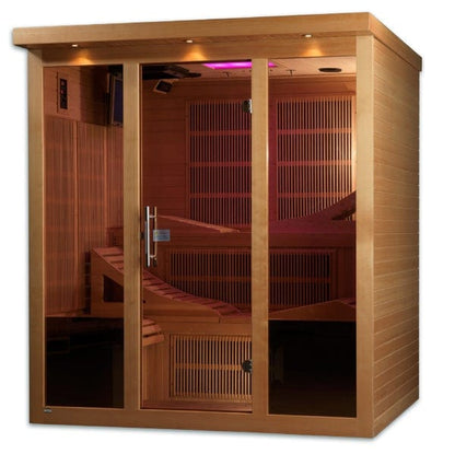 Golden Designs Sauna GDI-6996-01 "Monaco Elite" 6-person PureTech™ Near Zero Far Infrared Sauna - Canadian Hemlock wood