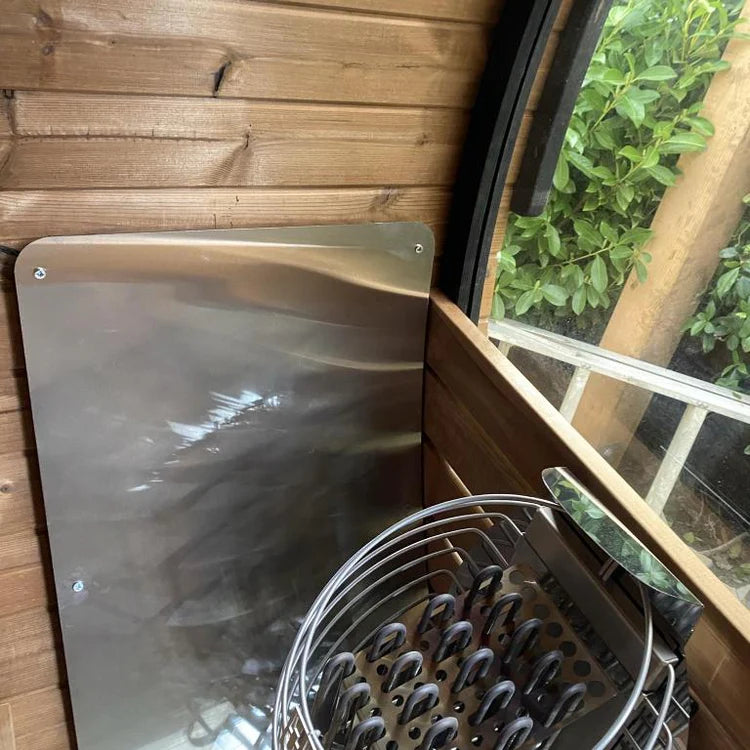 Barrel Sauna Front Heater Shield