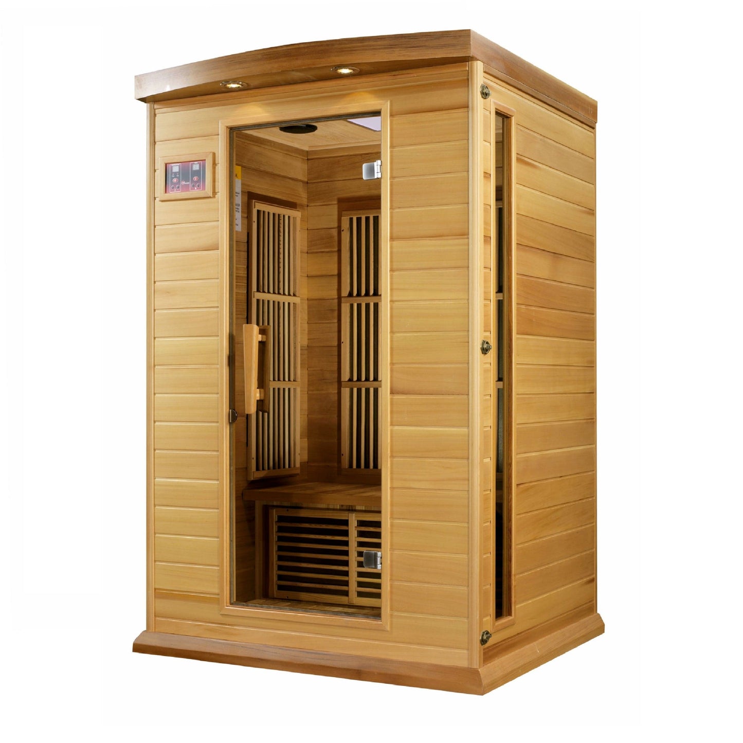 Maxxus Sauna MX-K206-01-CED Maxxus 2-Person Low EMF FAR Infrared Carbon Canadian Red Cedar Sauna
