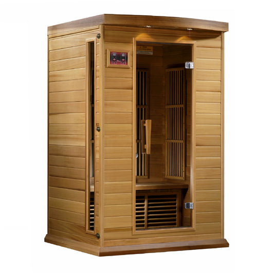 Maxxus Sauna MX-K206-01-ZF-CED Maxxus 2 Person Near Zero EMF FAR Infrared Carbon Canadian Red Cedar Sauna
