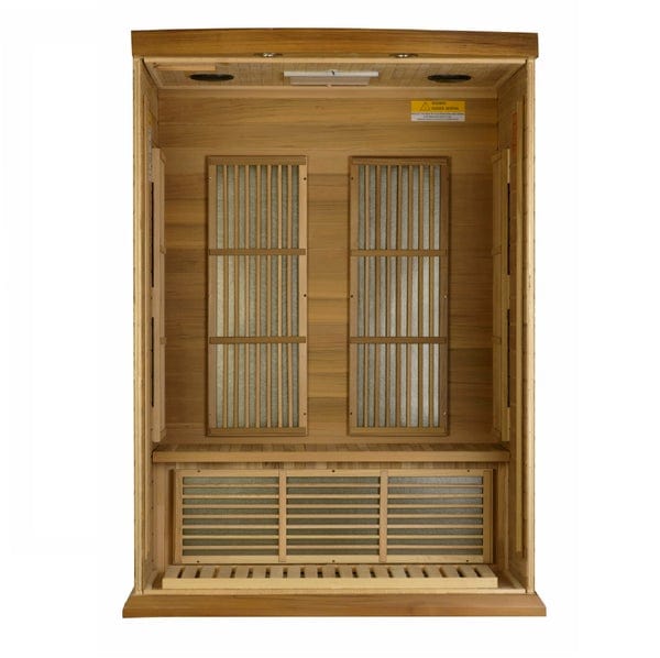 Maxxus Sauna MX-K206-01-ZF-CED Maxxus 2 Person Near Zero EMF FAR Infrared Carbon Canadian Red Cedar Sauna