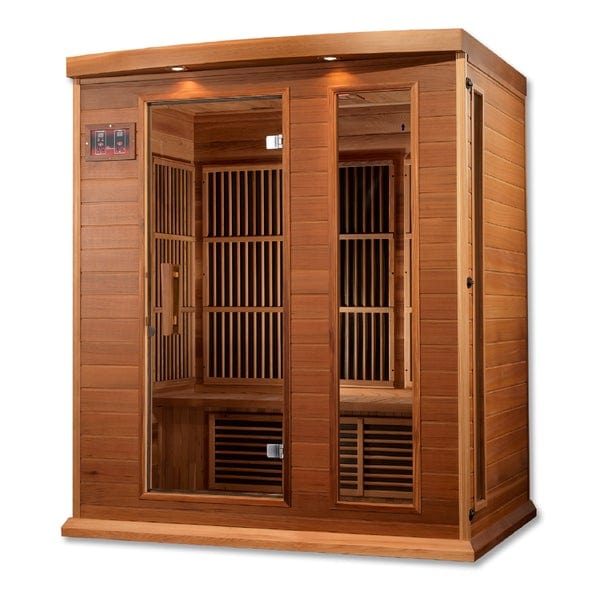 Maxxus Sauna MX-K306-01-CED Maxxus 3-Person Low EMF FAR Infrared Carbon Canadian Red Cedar Sauna