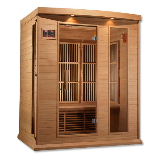 Maxxus Sauna MX-K306-01 Maxxus 3 Person Low EMF FAR Infrared Carbon Canadian Hemlock Sauna