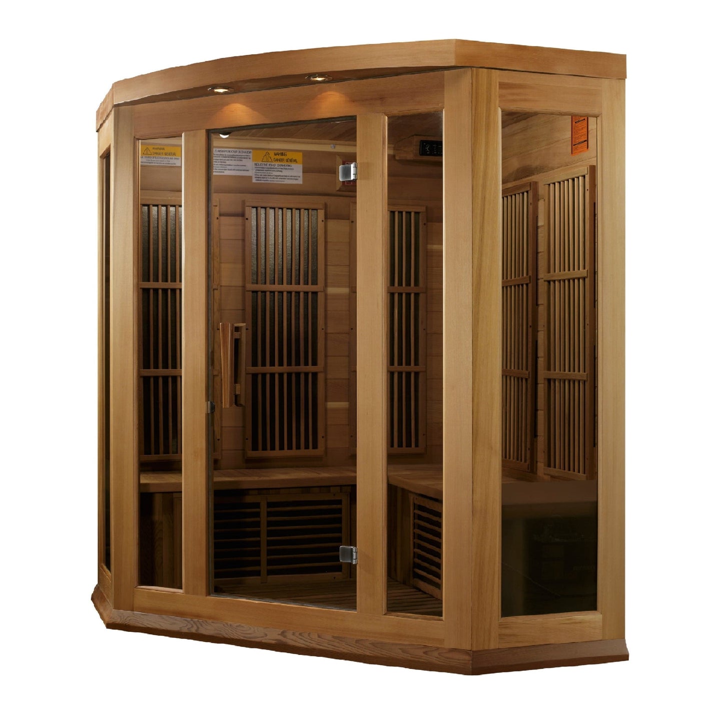 Maxxus Sauna MX-K356-01-ZF-CED Maxxus 3 Person Corner Near Zero EMF FAR Infrared Carbon Canadian Red Cedar Sauna