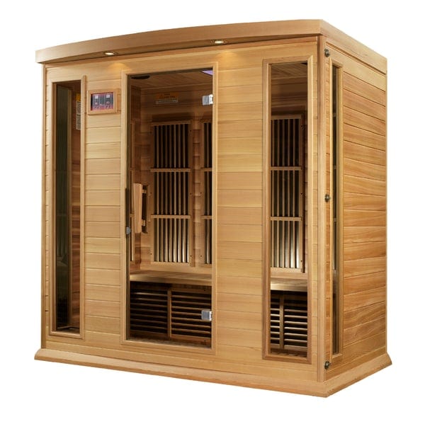 Maxxus Sauna MX-K406-01-CED Maxxus 4-Person Low EMF FAR Infrared Carbon Canadian Red Cedar Sauna