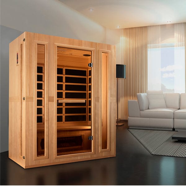 Maxxus Sauna MX-LS3-01 Maxxus "Trinity" Dual Tech 3-person Infrared Sauna - Low EMF, Canadian Hemlock