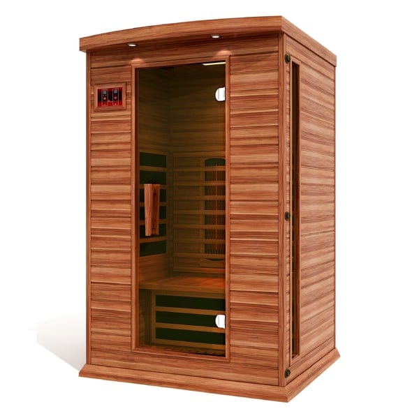 Maxxus Sauna MX-M206-01-FS-CED Maxxus 2 Person Full Spectrum Near Zero EMF FAR Infrared Carbon Canadian Red Cedar Sauna