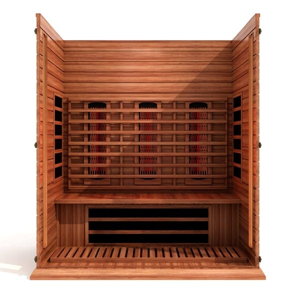 Maxxus Sauna MX-M306-01-FS-CED Maxxus 3 Person Full Spectrum Near Zero EMF FAR Infrared Carbon Canadian Red Cedar Sauna