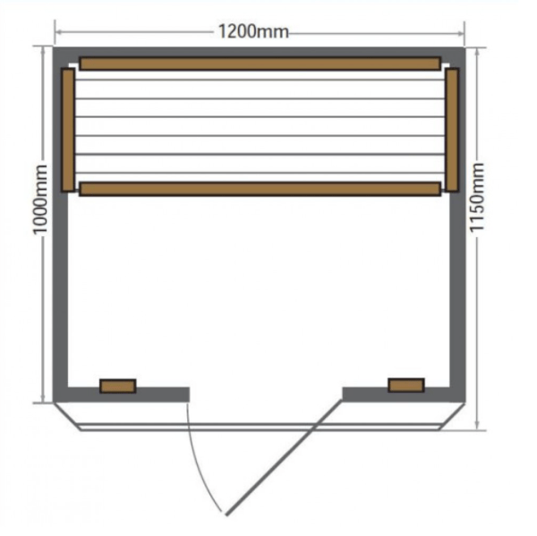 SunRay HL200K2 Evansport Indoor Canadian Hemlock 2-Person Sauna - with Carbon Heaters