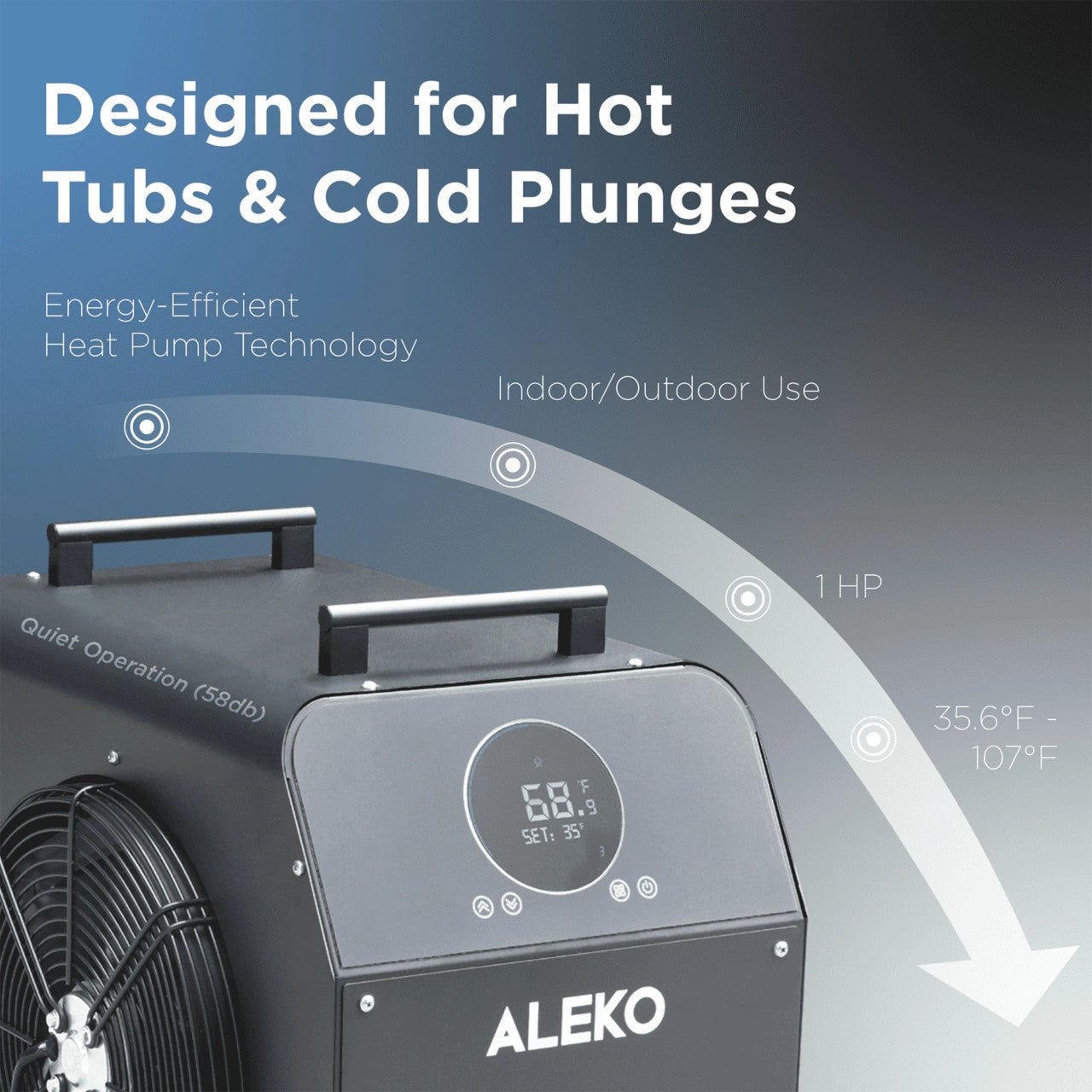 Aleko Arctica Cold Plunge Chiller – 0.8HP