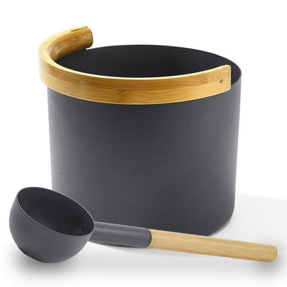 KOLO Sauna Bucket & Ladle - w/ curved bamboo handle