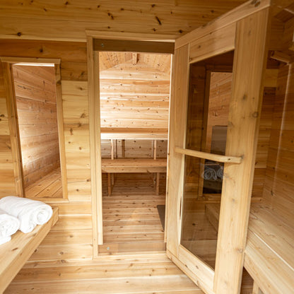 CT Georgian Cabin Sauna w/ Changeroom, Electric Heating option & Accessories