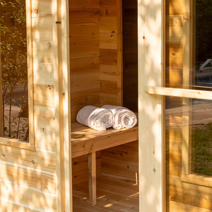 CT Georgian Cabin Sauna w/ Changeroom, Wood Burning stove & Accessories