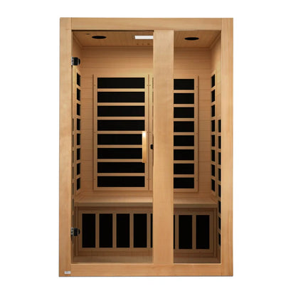 Dynamic "Serena" 2 Person Indoor Ultra Low EMF FAR IR Canadian Hemlock Sauna