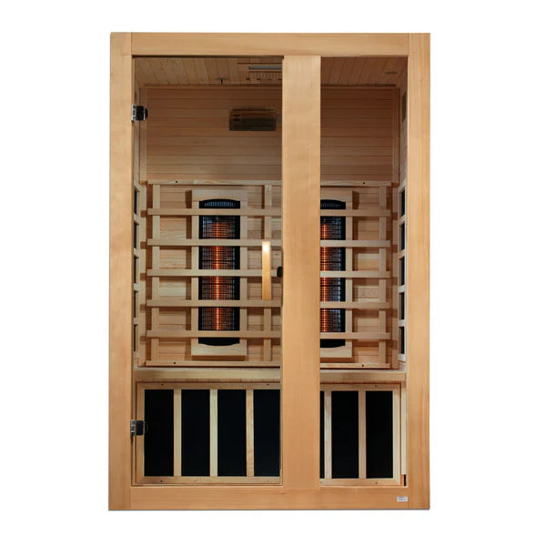 Dynamic "Serena" 2 Person Full Spectrum Near Zero EMF FAR-IR Canadian Hemlock Sauna