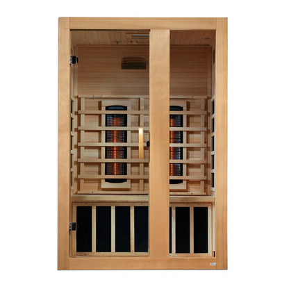 Dynamic "Serena" 2 Person Full Spectrum Near Zero EMF FAR-IR Canadian Hemlock Sauna