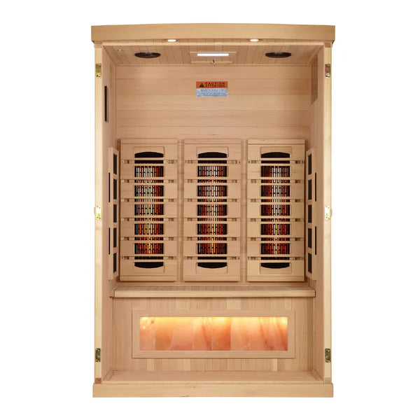 Golden Designs"Reserve Edition" 2 Person Full Spectrum Sauna with Himalayan Salt Bar