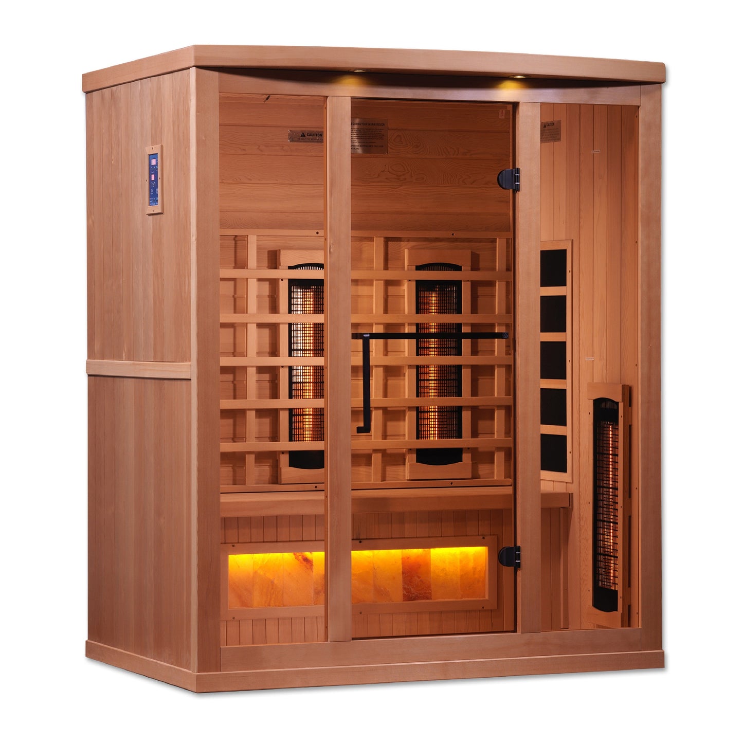 Golden Designs "Reserve Edition" 3-Person Full Spectrum Sauna - with Himalayan Salt Bar