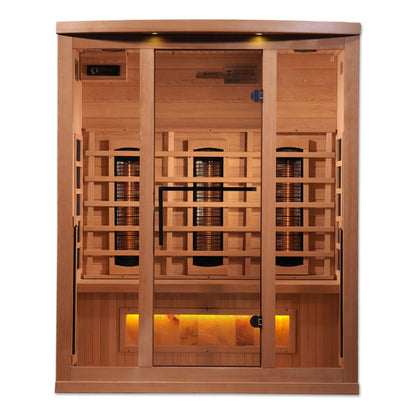 Golden Designs "Reserve Edition" 3-Person Full Spectrum Sauna - with Himalayan Salt Bar