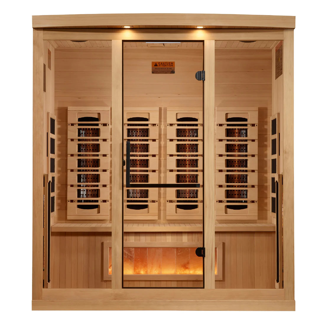 Golden Designs "Reserve Edition" 4 Person Indoor Full Spectrum Sauna with Himalayan Salt Bar