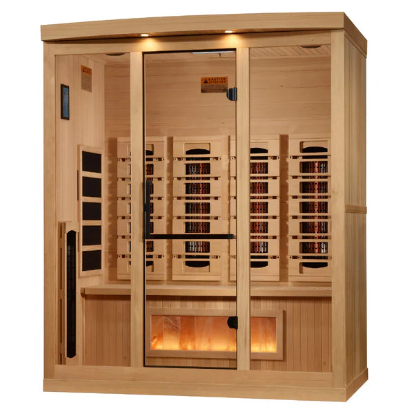 Golden Designs "Reserve Edition" 4 Person Indoor Full Spectrum Sauna with Himalayan Salt Bar