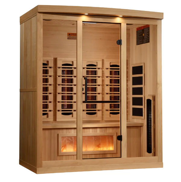 Golden Designs "Reserve Edition" 4 Person Indoor Full Spectrum Sauna with Himalayan Salt Bar
