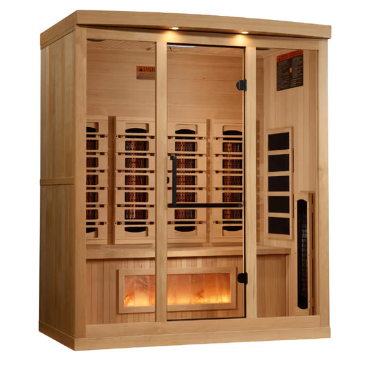 Golden Designs "Reserve Edition" 4 Person Indoor Full Spectrum Sauna with Himalayan Salt Bar