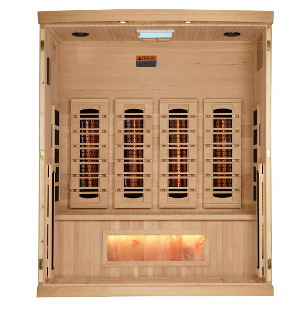 Golden Designs "Reserve Edition" 4 Person Indoor Full Spectrum Sauna with Himalayan Salt Bar