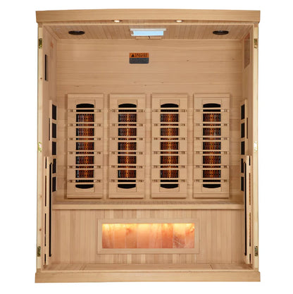 Golden Designs "Reserve Edition" 4 Person Indoor Full Spectrum Sauna with Himalayan Salt Bar