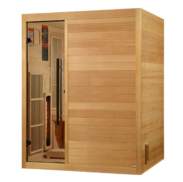 2025 Golden Designs "Soria" 3 Person Indoor Hybrid Sauna (Full Spectrum + Harvia Traditional Stove)