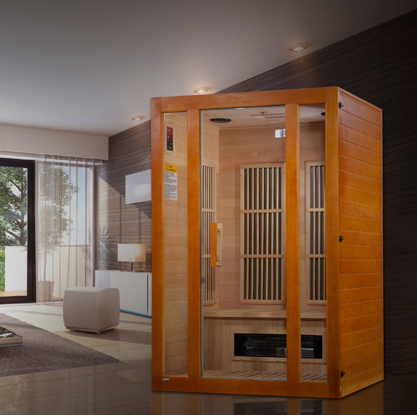 Maxxus "Aspen" Dual Tech 2 Person Low EMF FAR Infrared Sauna (Canadian Hemlock)
