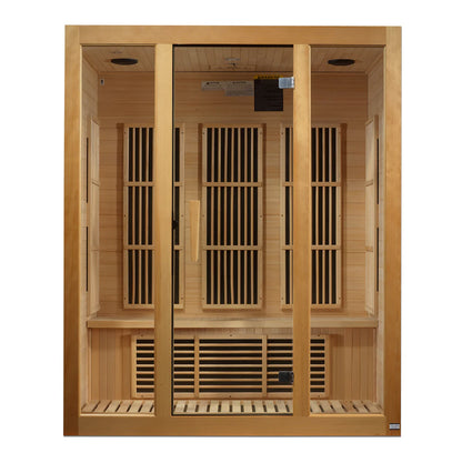 Maxxus "Bellevue" 3 Person Near Zero EMF FAR-IR Canadian Hemlock Sauna