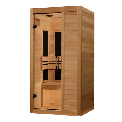 Maxxus "S-Line" Yoga 1-Person Ultra Low EMF FAR-IR Sauna Canadian Hemlock Sauna
