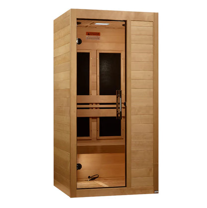 Maxxus "S-Line" Yoga 1-Person Ultra Low EMF FAR-IR Sauna Canadian Hemlock Sauna