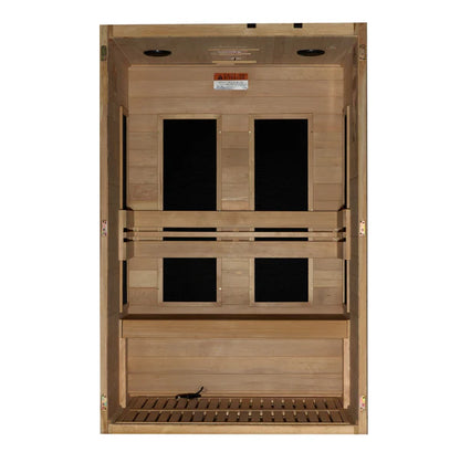 Dynamic "Lucca" 2 Person Indoor Ultra Low EMF FAR-IR Canadian Hemlock Sauna