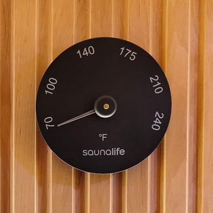 SaunaLife Sauna Bucket w/ Wood Ladle, Thermometer, Hygrometer,