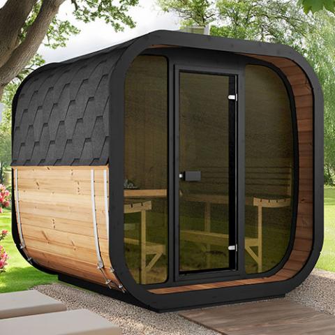 SaunaLife CL7G Cube-Series 6-Person Outdoor Sauna