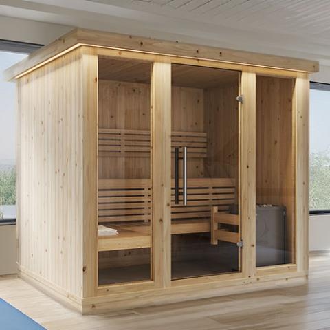 SaunaLife XPERIENCE Series X7 Indoor 6-Person Sauna w/LED Lights