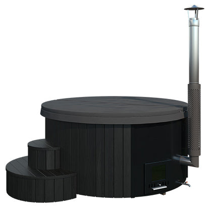 SaunaLife S4B Soak-Series Wood-Burning Home Hot Tub – Black, Up to 6 Person