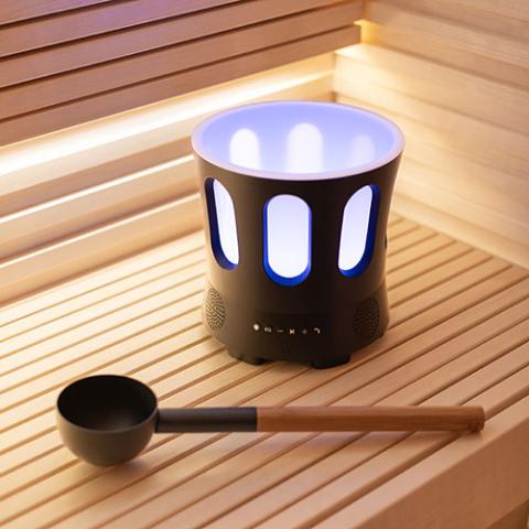 SaunaLife SaunaZone Bluetooth Speaker, Sauna Bucket, with Lights