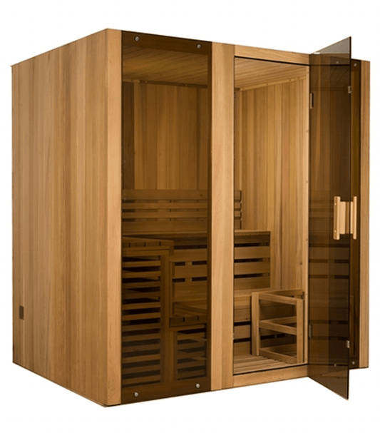 Aleko Canadian Cedar Indoor Wet Dry Steam Room Sauna - 6 kW ETL Certified Heater - 6 Person