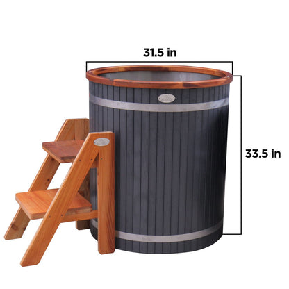 Aleko Cold Plunge RBCHTUB-AP Outdoor Wooden Ice Bath Cold Plunge Tub - 118 gal for 1 Person